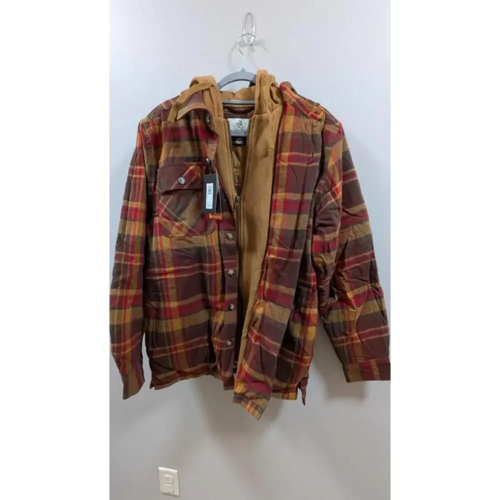 Legendary Whitetails Hooded Flannel Jacket - Men's Medium - Maple Plaid Pattern - Picture 3 of 9